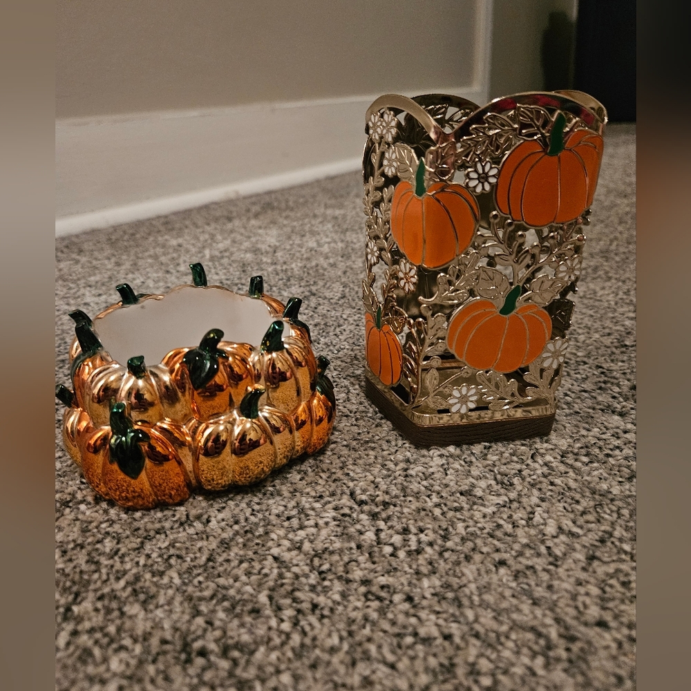 Pumpkin Themed Soap Holders Bath & Body Works